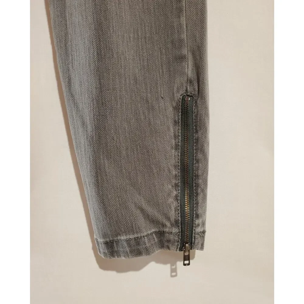 J. Crew Womens Ankle Zip Pull On Elastic Waist Ankle Pants Size 4 Gray Stretch